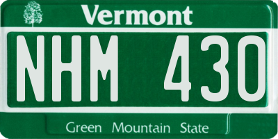 VT license plate NHM430