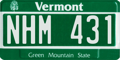 VT license plate NHM431