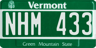 VT license plate NHM433