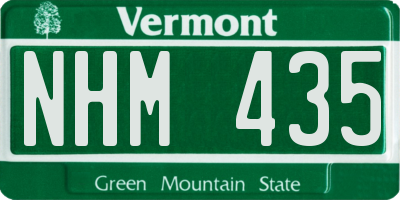 VT license plate NHM435