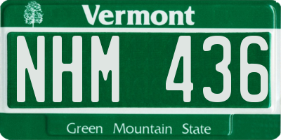 VT license plate NHM436