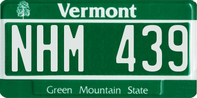 VT license plate NHM439