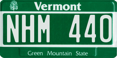 VT license plate NHM440