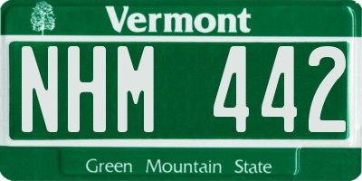 VT license plate NHM442