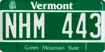 VT license plate NHM443