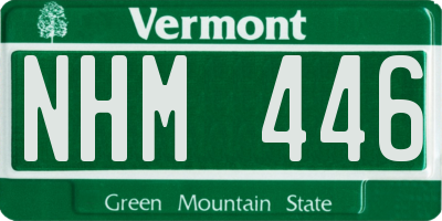 VT license plate NHM446