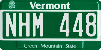 VT license plate NHM448