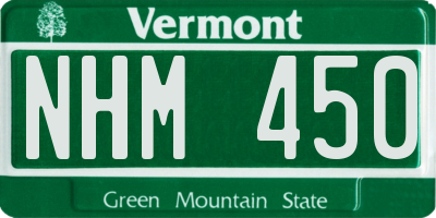 VT license plate NHM450