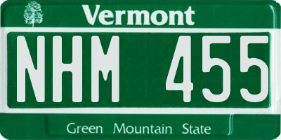 VT license plate NHM455
