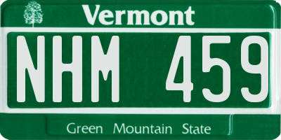 VT license plate NHM459