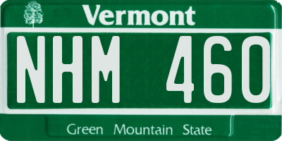 VT license plate NHM460