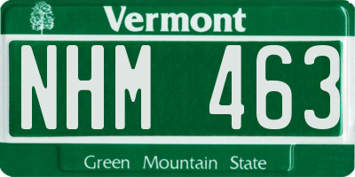 VT license plate NHM463