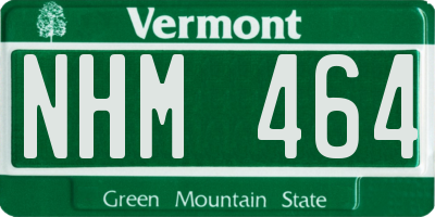 VT license plate NHM464