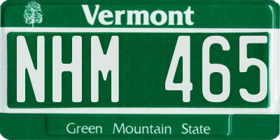 VT license plate NHM465
