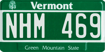 VT license plate NHM469
