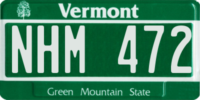 VT license plate NHM472