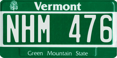VT license plate NHM476