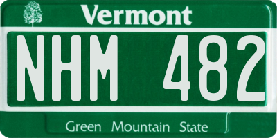 VT license plate NHM482