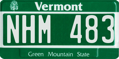 VT license plate NHM483