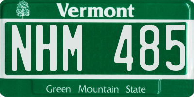 VT license plate NHM485