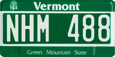 VT license plate NHM488