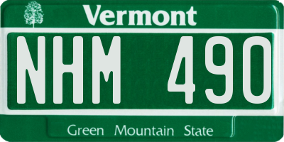 VT license plate NHM490