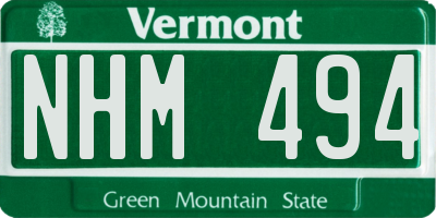 VT license plate NHM494