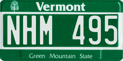 VT license plate NHM495