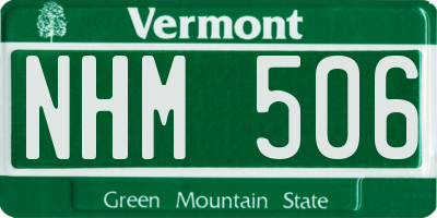 VT license plate NHM506