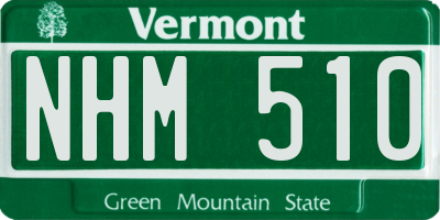 VT license plate NHM510