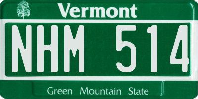 VT license plate NHM514