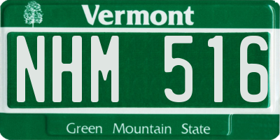VT license plate NHM516