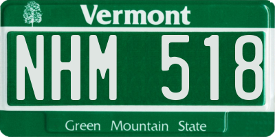 VT license plate NHM518