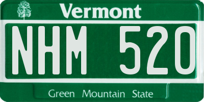 VT license plate NHM520