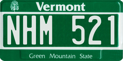 VT license plate NHM521