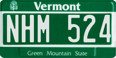 VT license plate NHM524