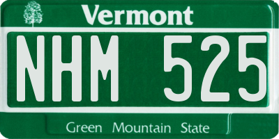 VT license plate NHM525