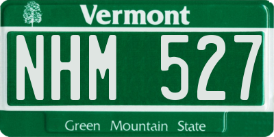 VT license plate NHM527