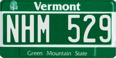 VT license plate NHM529