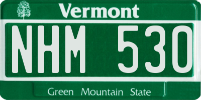 VT license plate NHM530