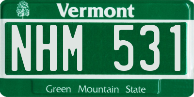 VT license plate NHM531