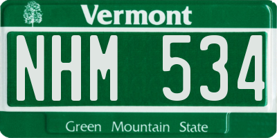 VT license plate NHM534
