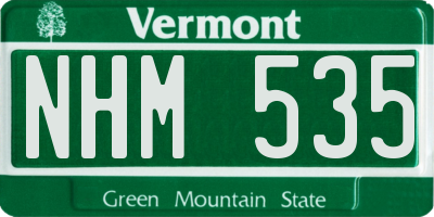 VT license plate NHM535