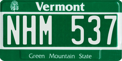 VT license plate NHM537