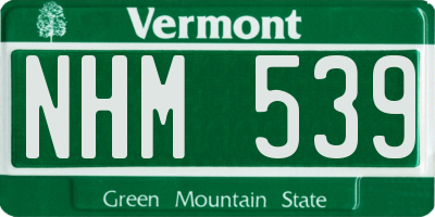 VT license plate NHM539