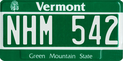 VT license plate NHM542