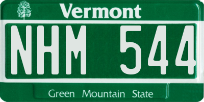 VT license plate NHM544