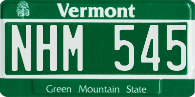 VT license plate NHM545