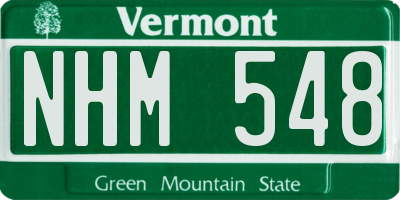 VT license plate NHM548
