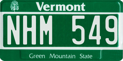 VT license plate NHM549